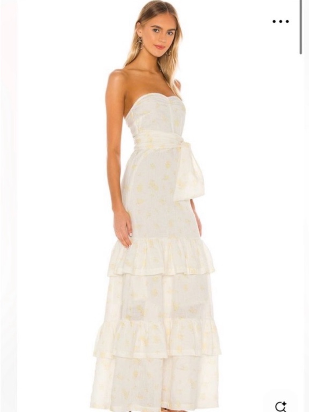 Tularosa Arlo Strapless Floral Tiered Maxi Dress “Faded Floral”